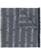 Emporio Armani Logo Knit Long Scarf - Grey