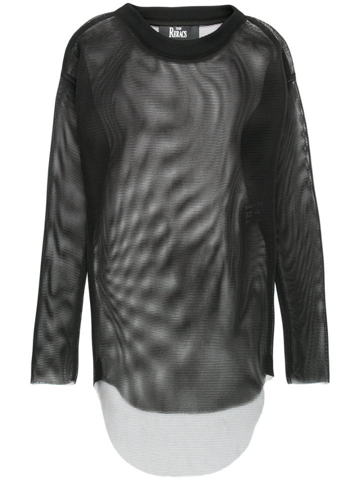 The Reracs Perforated Long Sleeve Top, Women's, Black, Polyester