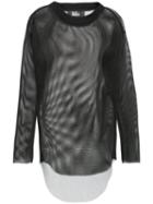 The Reracs Perforated Long Sleeve Top, Women's, Black, Polyester
