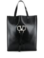 Valentino Valentino Garavani Vlogo Calf Leather Tote - Black