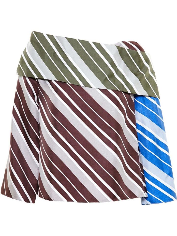 J.w. Anderson Diagonal Striped Silk Top