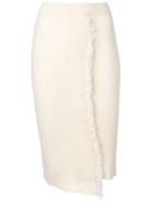 Cashmere In Love High-waisted Fringed Skirt - White