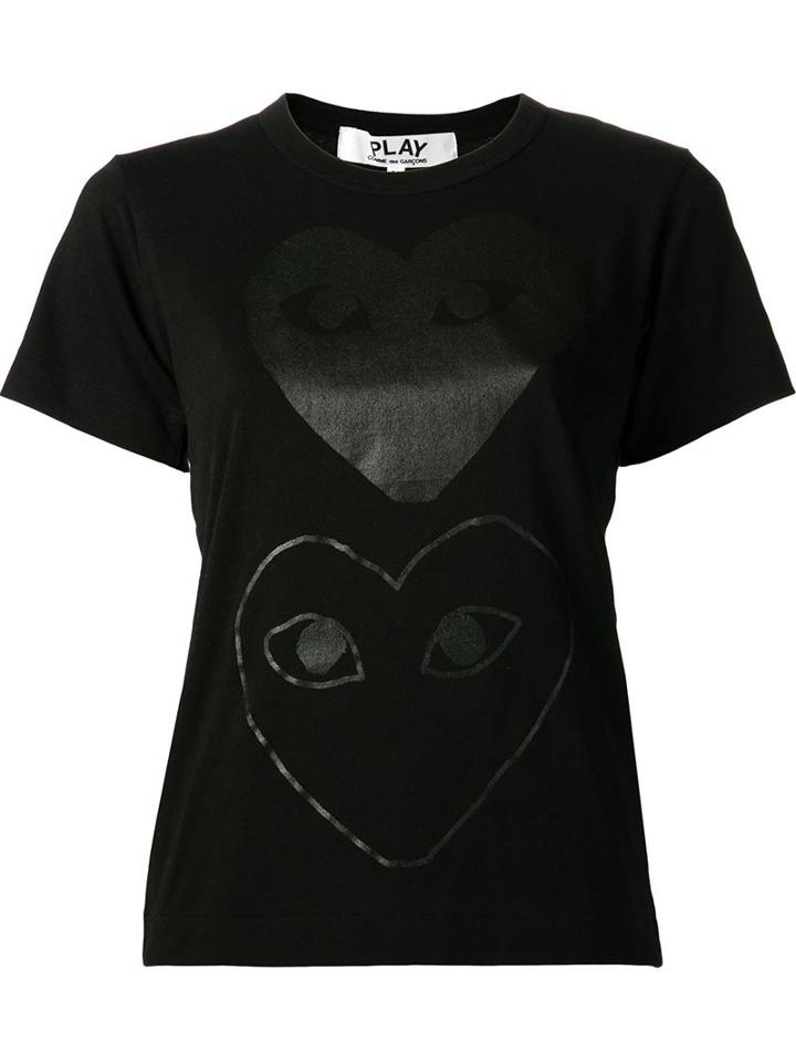 Comme Des Garçons Play Printed Heart T-shirt, Women's, Size: Large, Black, Cotton