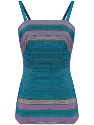 William Vintage Striped Swimsuit - Blue
