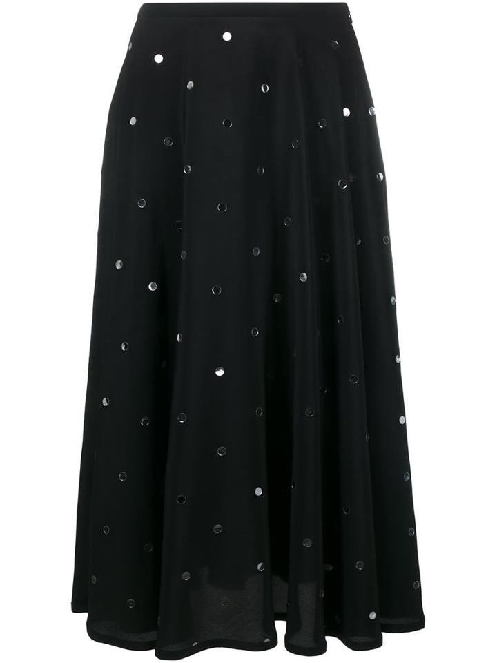 No21 Sequin Embellished Skirt, Women's, Size: 46, Black, Silk/acetate
