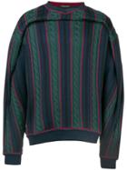 Y / Project Striped Cable-knit Jumper - Blue