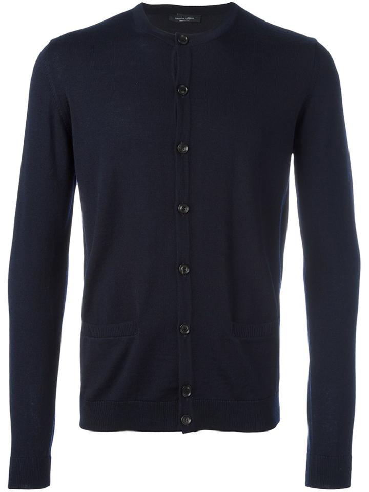 Roberto Collina Round Neck Cardigan - Blue