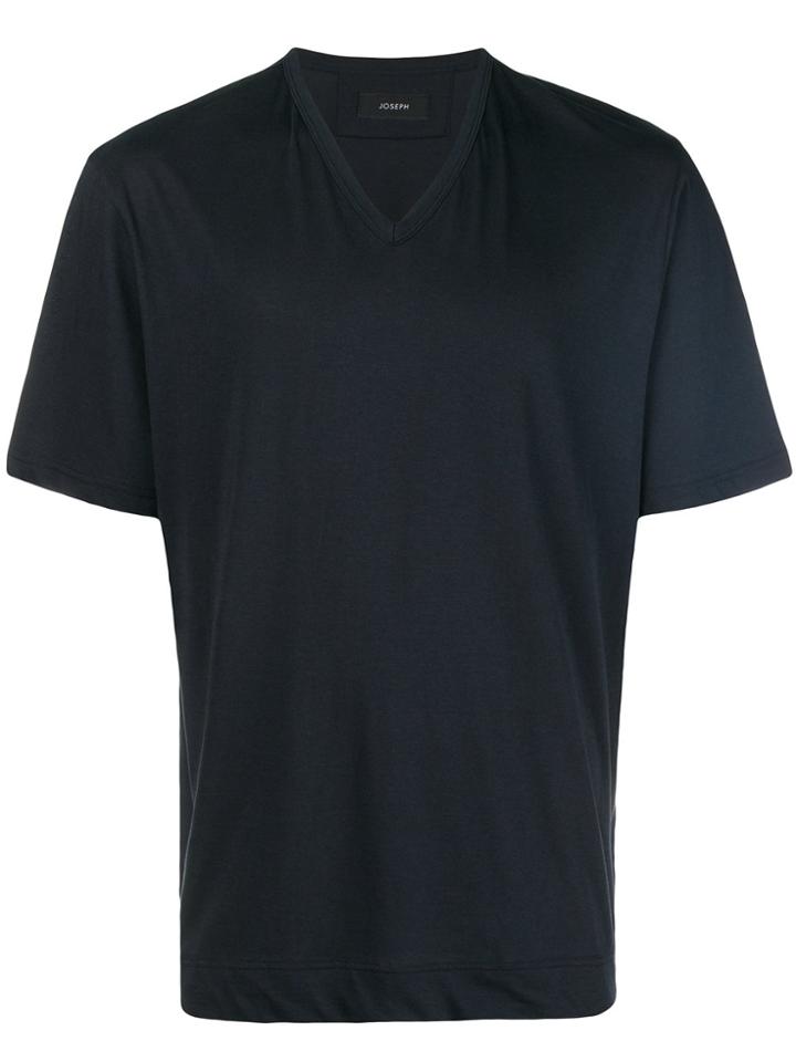 Joseph V Neck Mercerized Jersey T-shirt - Blue