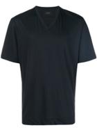 Joseph V Neck Mercerized Jersey T-shirt - Blue