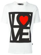Love Moschino Logo Print T-shirt, Men's, Size: Xl, White, Cotton