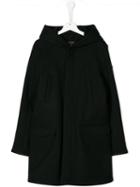 Emporio Armani Kids Hooded Single-breasted Coat - Blue