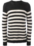 Roberto Collina Striped Jumper, Men's, Size: 52, Black, Nylon/merino/camel Hair