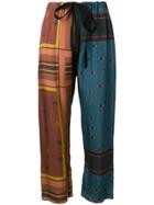 Hache Contrast Cropped Trousers - Multicolour