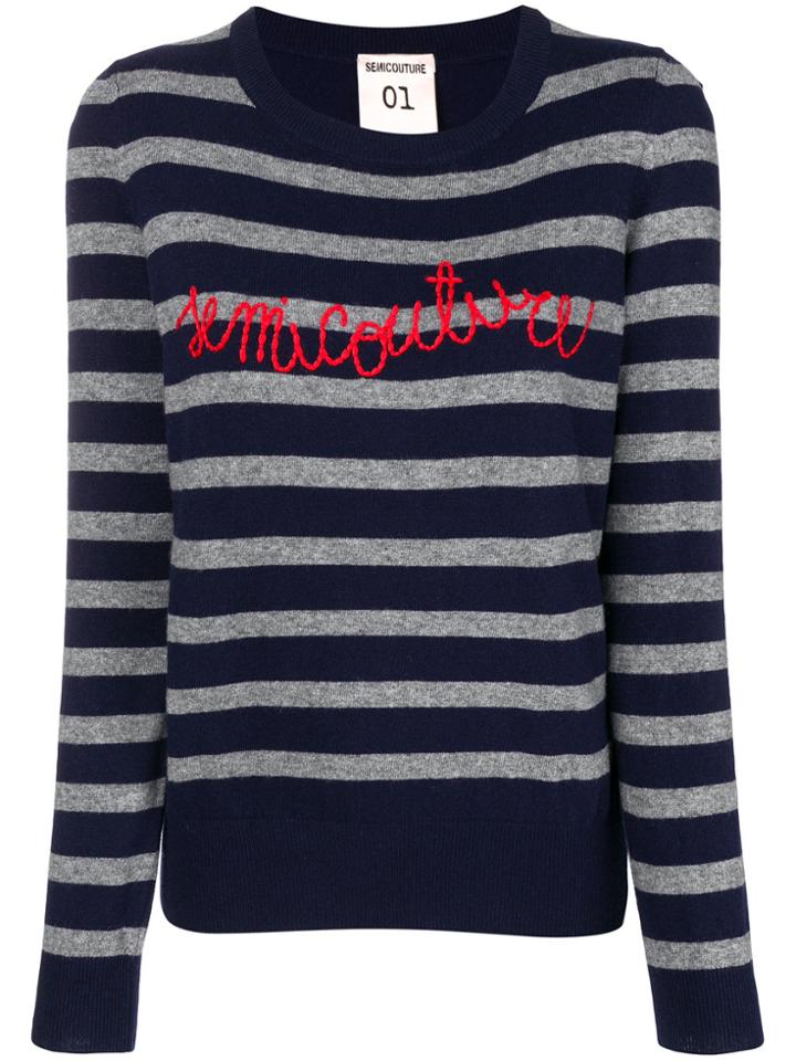 Semicouture Molly Riga Striped Sweater - Blue