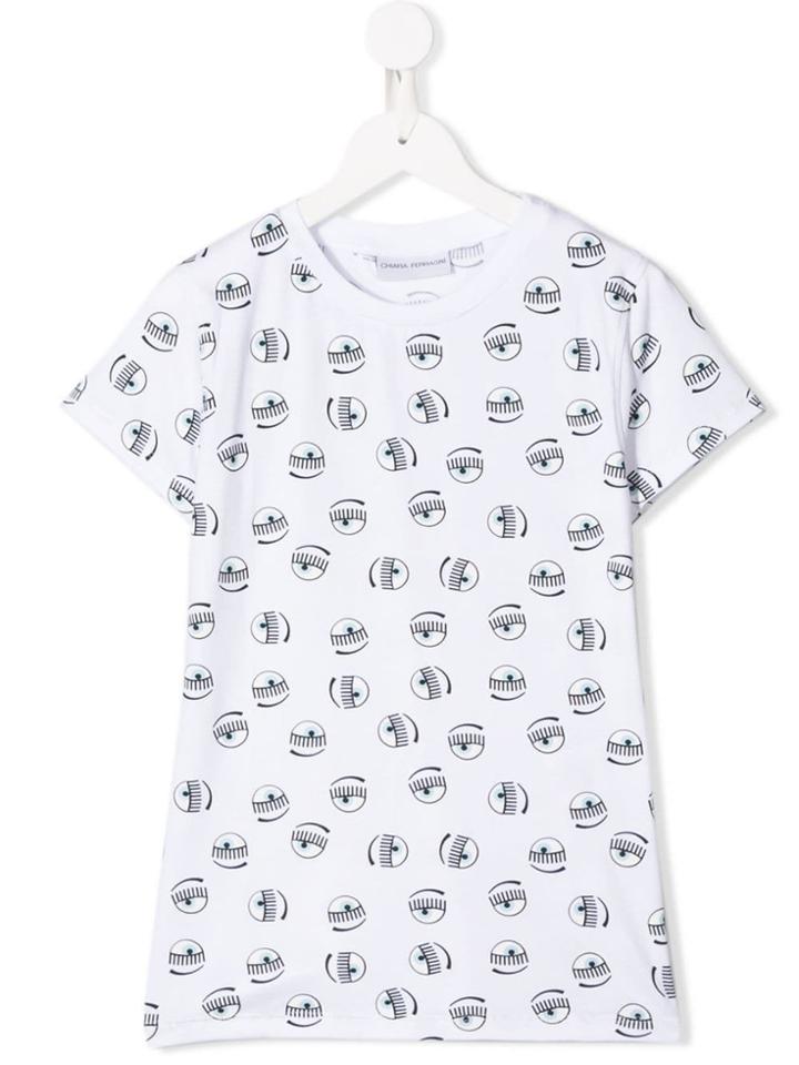 Chiara Ferragni Kids Eye Print T-shirt - White