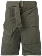 Jw Anderson Khaki Fold Front Utility Shorts - Green