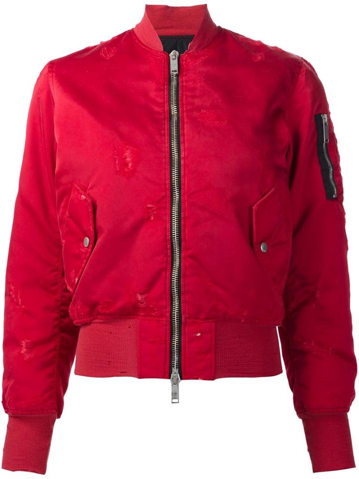 Unravel Bomber Jacket, Women's, Size: 6, Red, Polyamide/polyurethane/cotton
