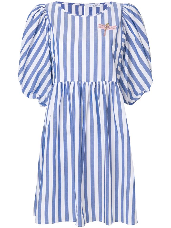 Vivetta Striped Dragonfly Dress - Blue