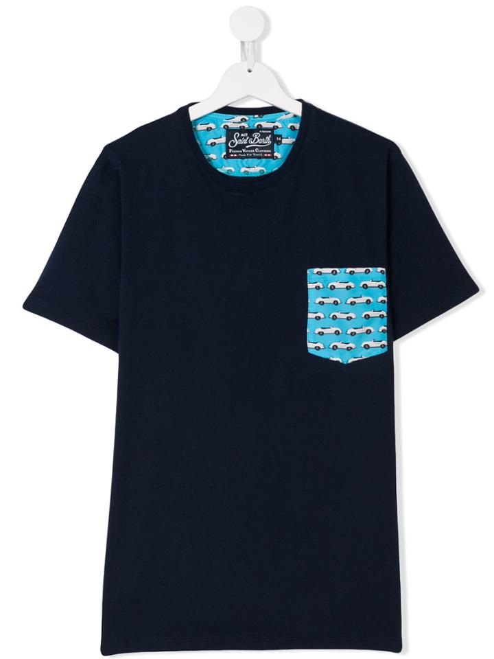 Mc2 Saint Barth Kids Teen Pocket Detail T-shirt - Blue