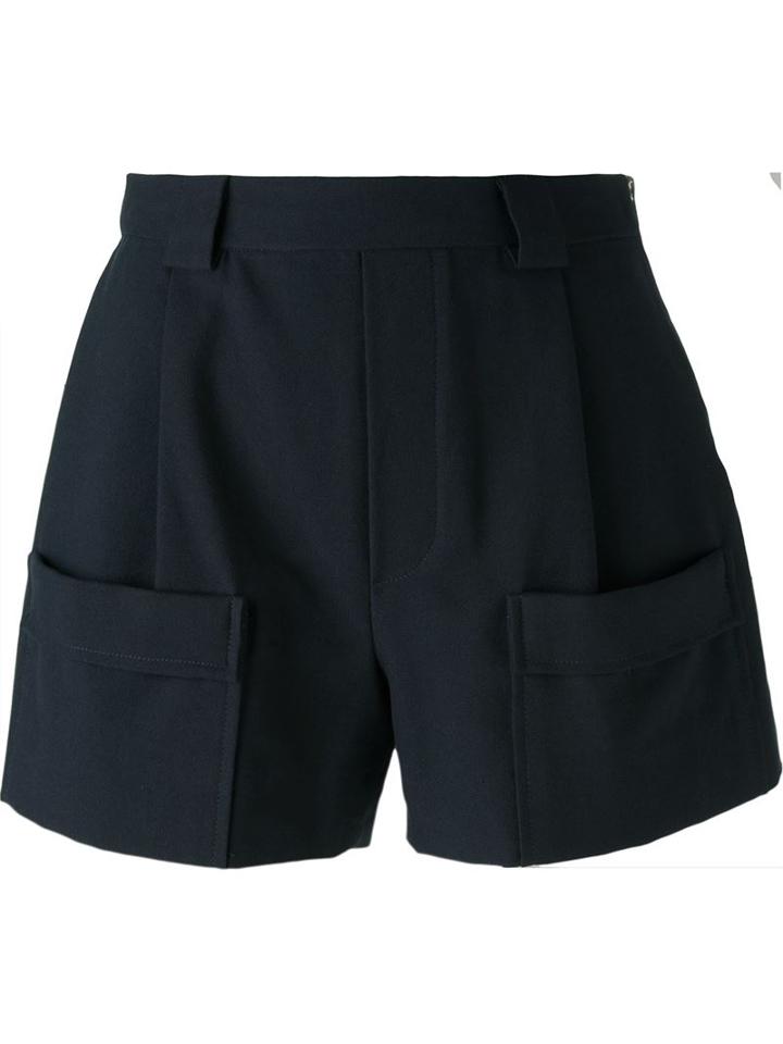 Band Of Outsiders Side Zip Shorts, Women's, Size: 3, Blue, Cotton