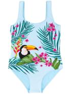 Mc2 Saint Barth Kids Graphic Print Swimsuit - Blue
