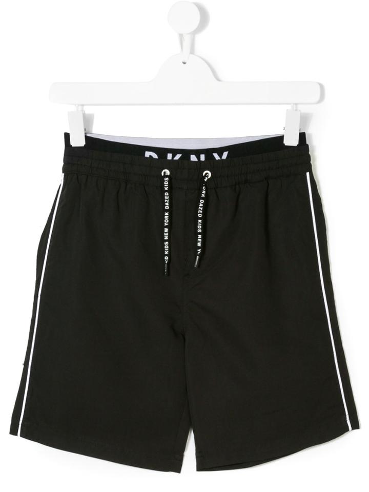 Dkny Kids Drawstring Waist Shorts - Black
