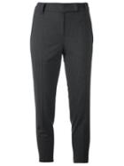 Brunello Cucinelli Cropped Tailored Trousers, Women's, Size: 44, Grey, Polyamide/spandex/elastane/virgin Wool