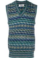 Missoni Vintage Chain Pattern Knitted Vest - Blue