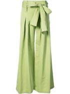 Rosie Assoulin Tie-waist Flared Trousers - Green