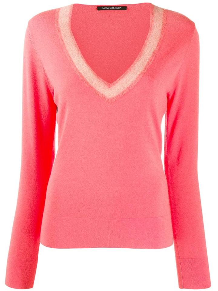 Luisa Cerano V-neck Sweater - Pink