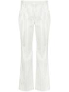 Matin Pinstripe Straight Trousers - White