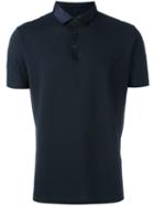 Lanvin Contrast Collar Polo Shirt, Men's, Size: Xl, Blue, Cotton/viscose/polyester