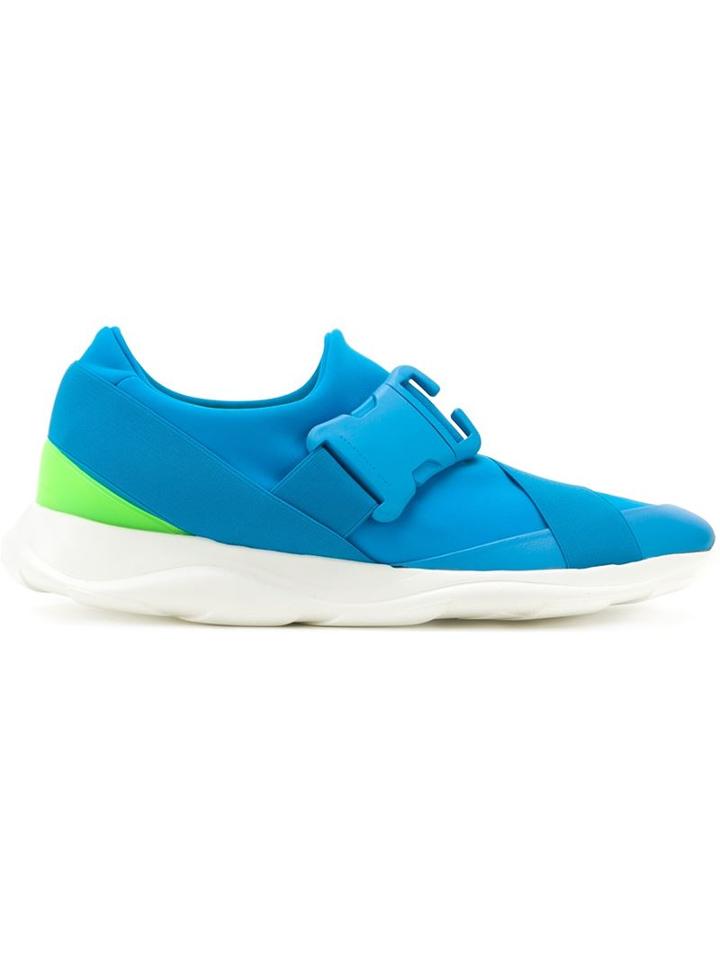 Christopher Kane Safety Buckle Sneakers, Men's, Size: 40, Blue, Neoprene