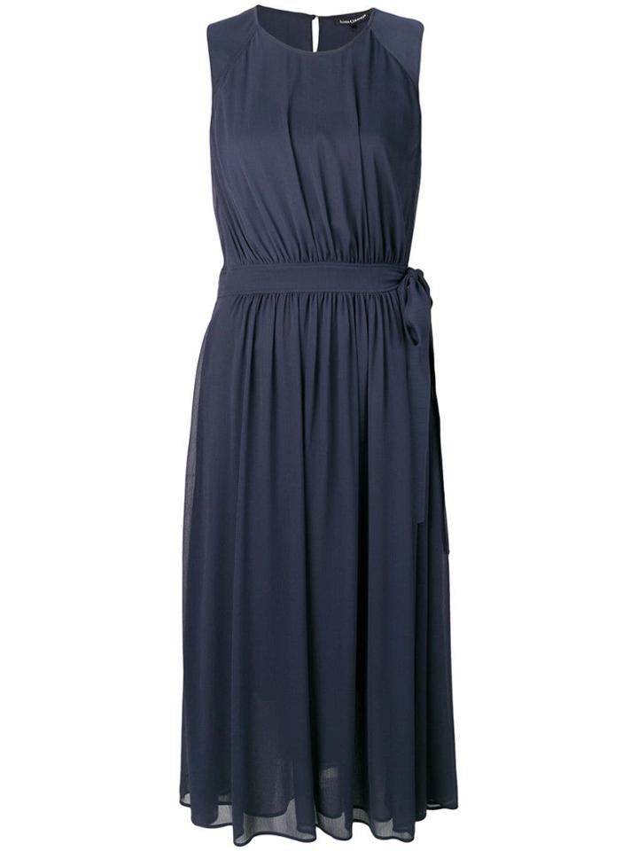 Luisa Cerano Belted Drape Dress - Blue