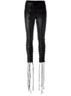 Unravel Laced Skinny Trousers, Women's, Size: 25, Black, Lamb Skin/polyester/polyurethane