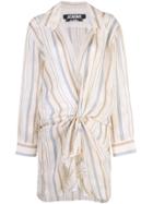 Jacquemus Striped Shirt Dress - Neutrals