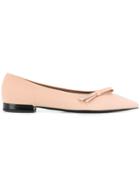 Prada Bow Embellished Ballerina Shoes - Neutrals