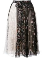 Giambattista Valli - Patch Print Pleated Skirt - Women - Silk/cotton/polyamide/viscose - 42, Women's, Silk/cotton/polyamide/viscose