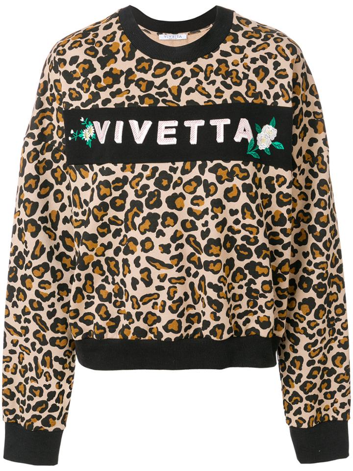 Vivetta Leopard Print Logo Sweatshirt - Brown