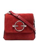 Jw Anderson Red Disc Suede And Leather Cross-body Bag