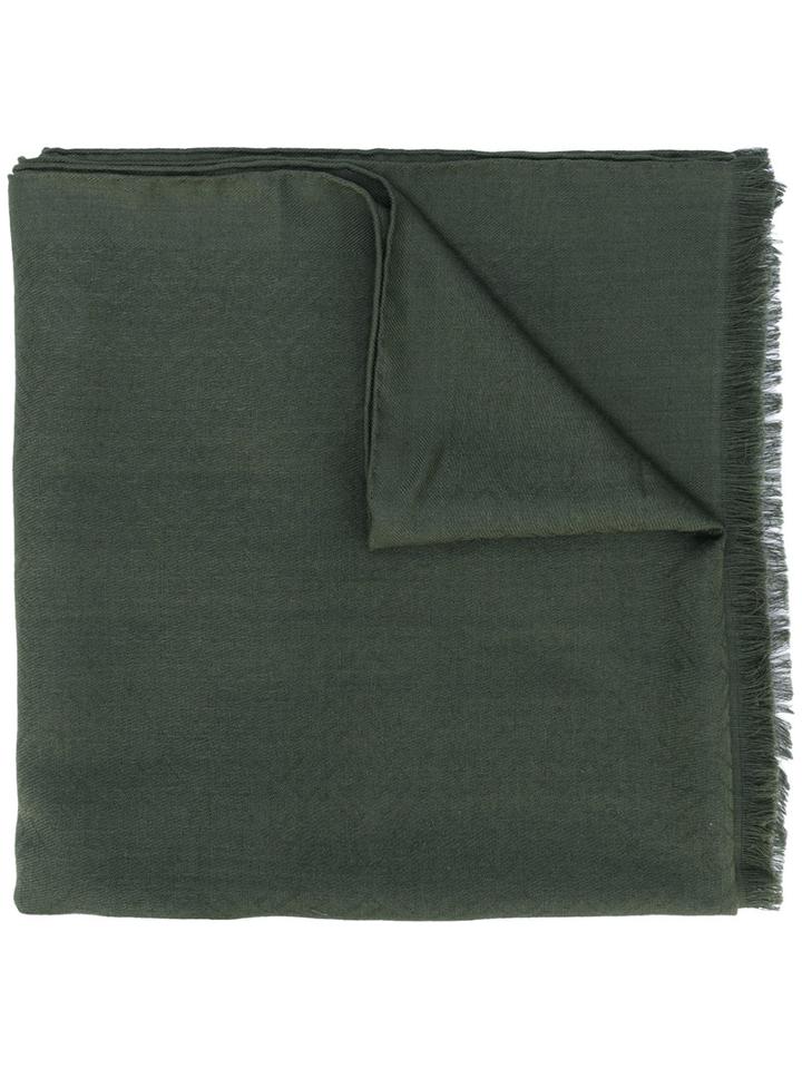 Fendi - Ff Logo Scarf - Women - Silk/wool - One Size, Green, Silk/wool