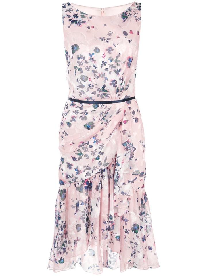 Marchesa Notte Floral Print Dress - Pink