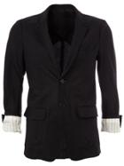 Undercover Folded Sleeve Detail Blazer - Black