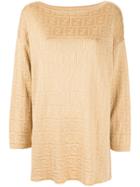 Fendi Pre-owned Zucca Round Neck Top - Yellow