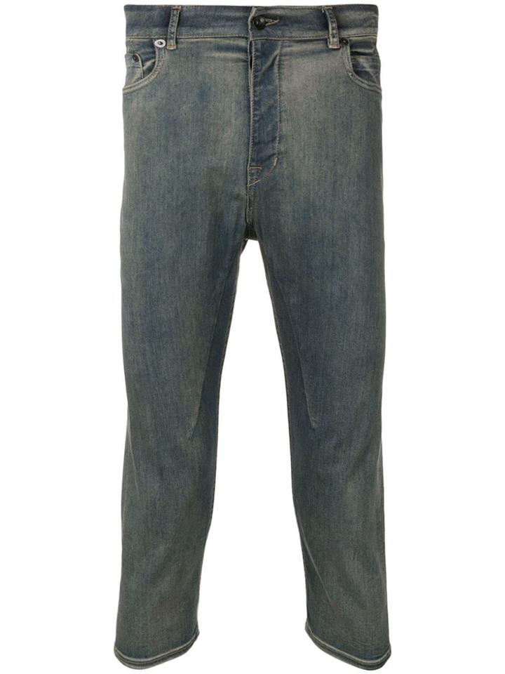 Rick Owens Drkshdw Acid Wash Cropped Jeans - Blue