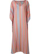 Sub Zig Zag Pattern Long Kaftan, Women's, Pink/purple, Polyester