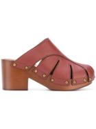 Chloé Retro Platform Mules - Red