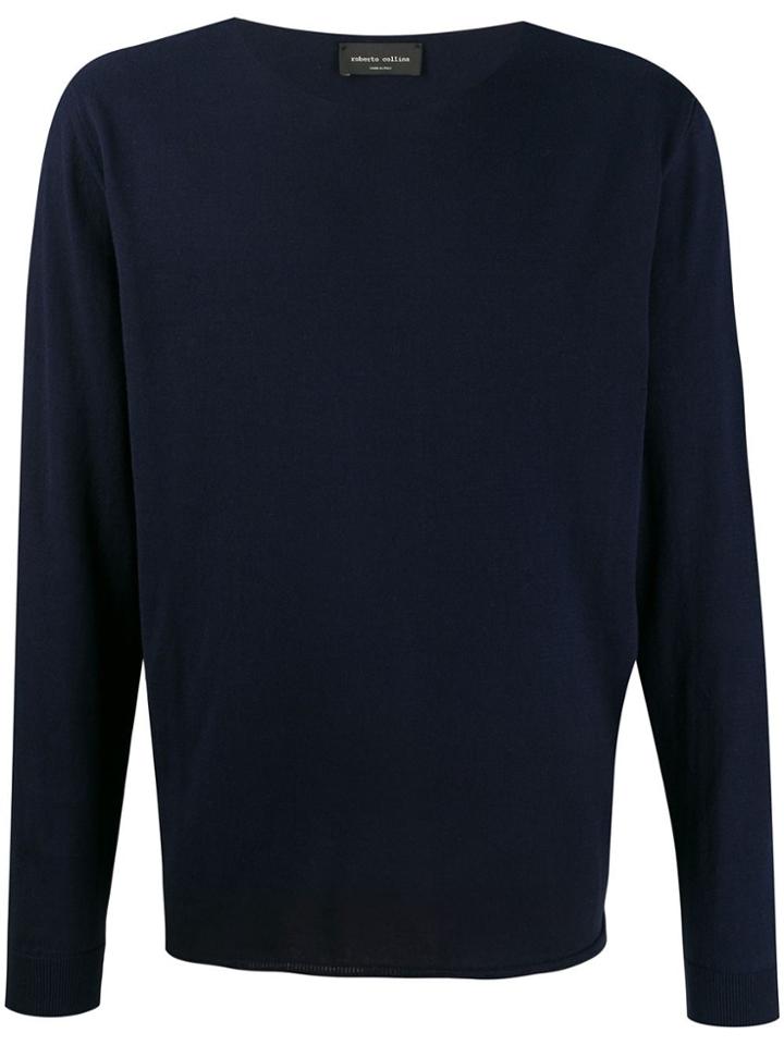 Roberto Collina Raw Finish Knit Top - Blue