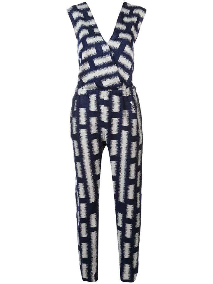 Zero + Maria Cornejo Printed V-neck Jumpsuit - Blue