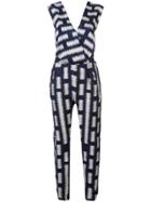 Zero + Maria Cornejo Printed V-neck Jumpsuit - Blue